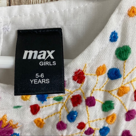 5/6 YEAR GIRLS summer dress in white cotton - Picture 3 of 4